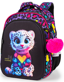 Рюкзак шкільний з ортопедичною спинкою для дівчинки School Standard 38х30х18 см для молодших класів з Тигром (150-29)